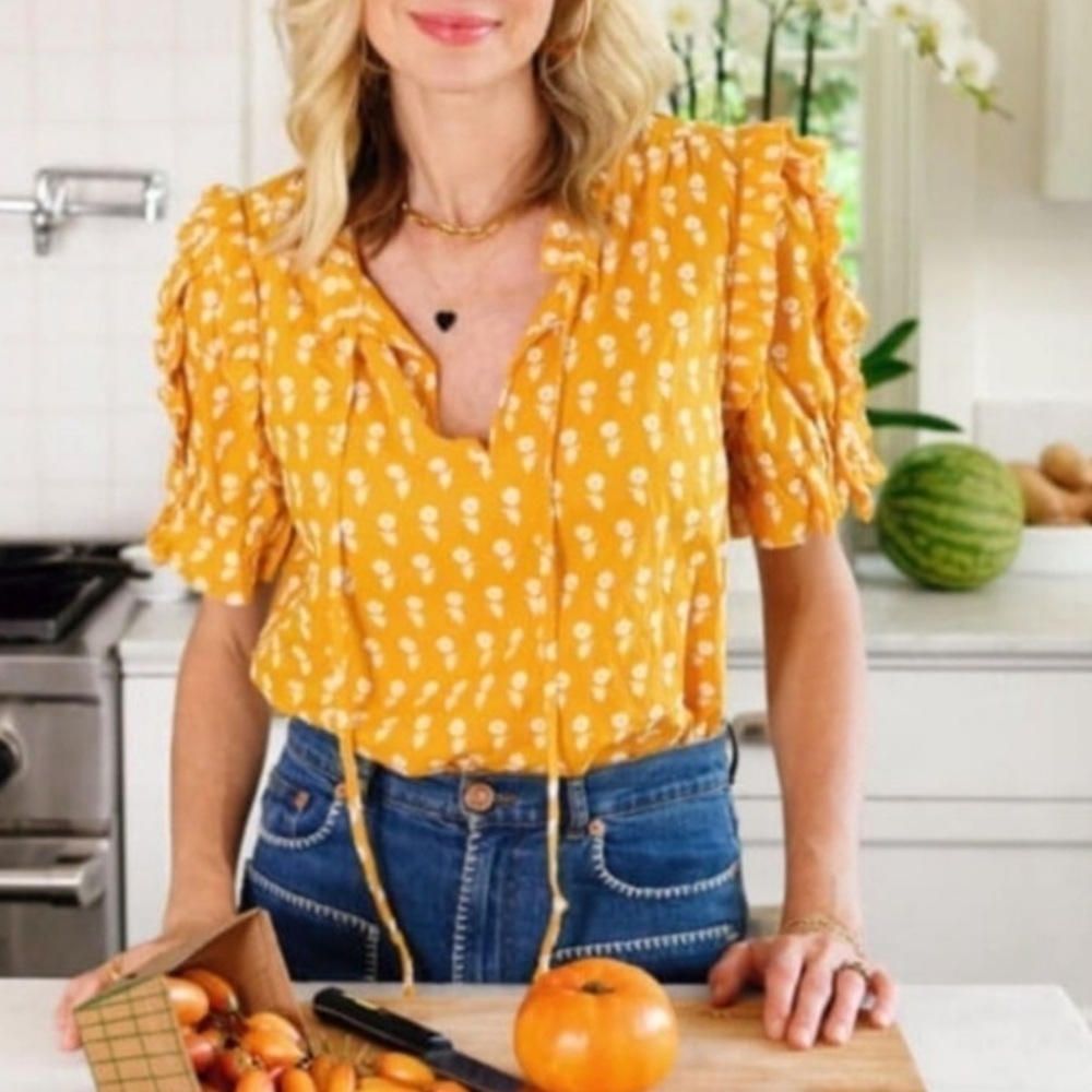 J.Crew ruffle trim blouse